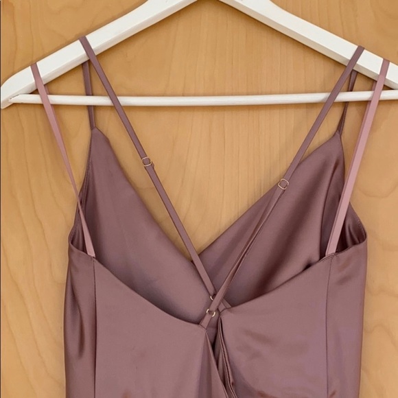 Silky Mauve Floor Length Windsor Gown - Picture 4 of 4